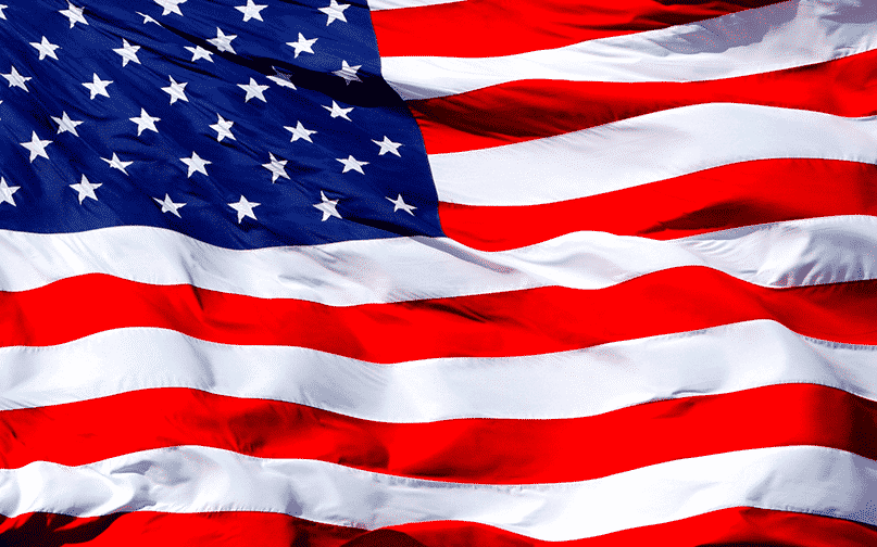 A close up of the american flag